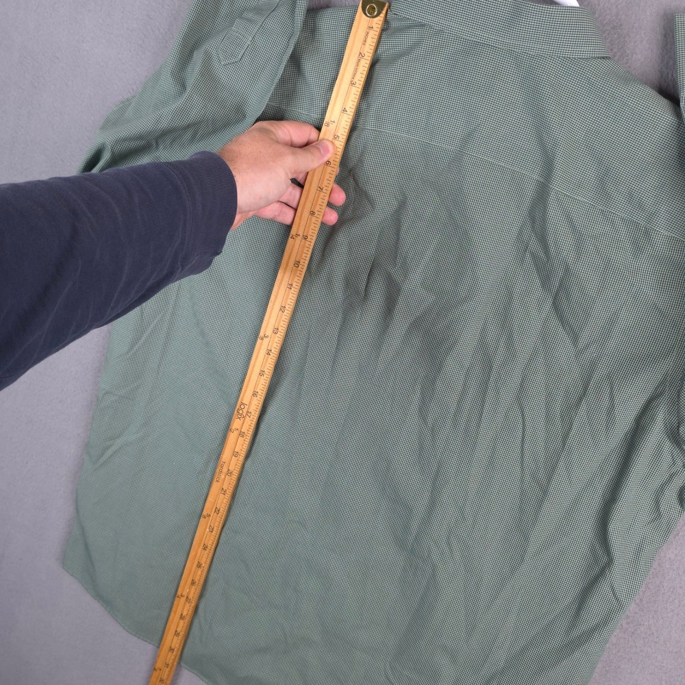 UNTUCKit Marcasin Green Wrinkle Free Gingham Long Sleeve Button Down Shirt XXL - Picture 9 of 10